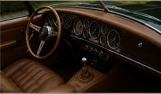 Cognacfarbener Innenraum des Aurelia 280 Roadster
