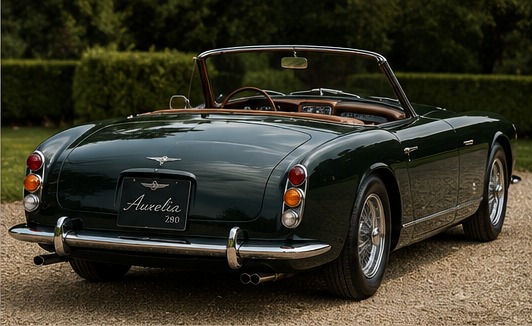 Heckansicht des Aurelia 280 Roadster